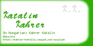 katalin kahrer business card